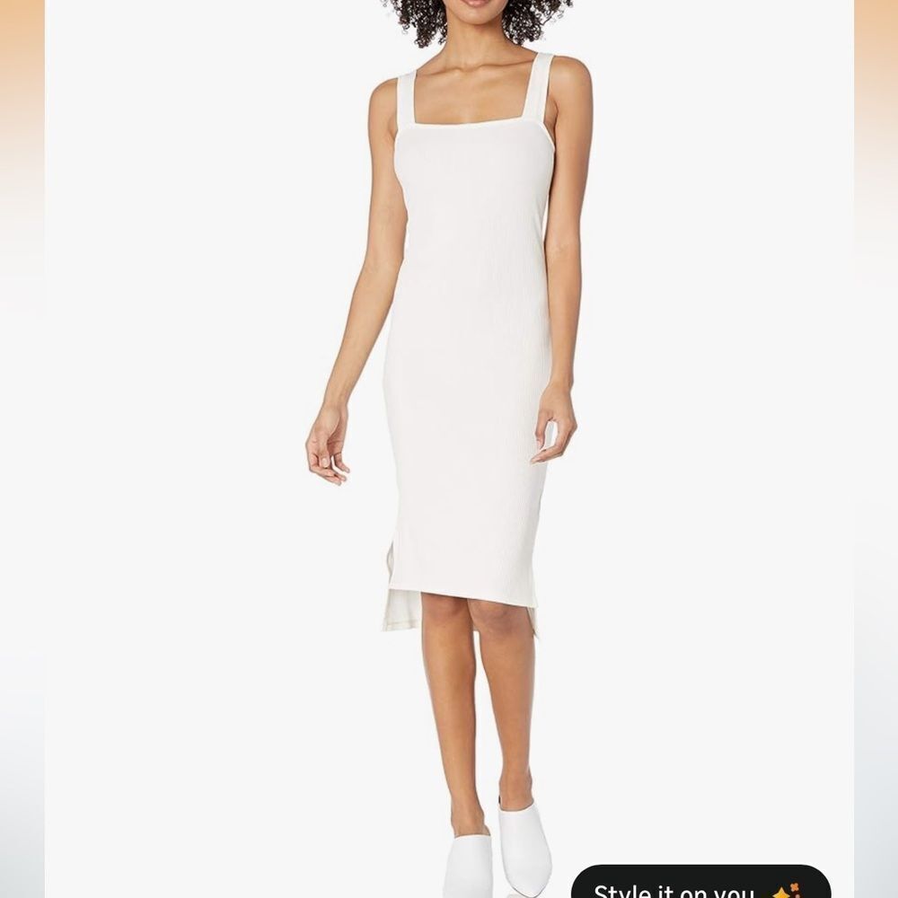 The Drop Womens Amelia Square-Neck Strappy Bodycon Midi Tank Dress NWT